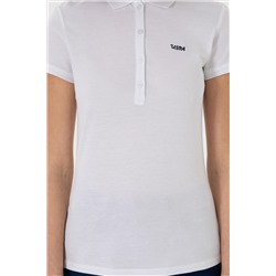 Kadın Beyaz Basic Polo Yaka Tişört