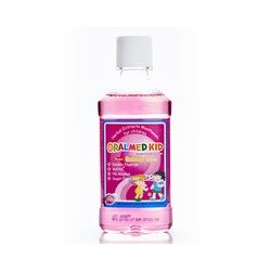 Детский ополаскиватель для полости рта со вкусом жвачки от Oralmed 240 ml / Oralmed Kid Bubble Gum Flavour Herbal Extracts Mouthwash for Children 240ml