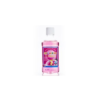 Детский ополаскиватель для полости рта со вкусом жвачки от Oralmed 240 ml / Oralmed Kid Bubble Gum Flavour Herbal Extracts Mouthwash for Children 240ml