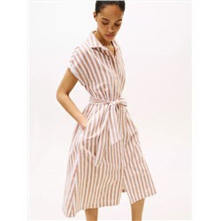 Stripe Linen-Cotton Blend Shirtdress