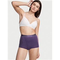 COTTON Logo Cotton High-Waist Boyshort Panty