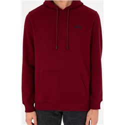 Erkek Bordo Basic Sweatshirt
