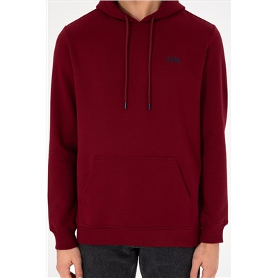Erkek Bordo Basic Sweatshirt