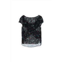 Blusa de seda Negro