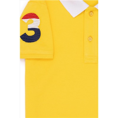 Erkek Çocuk Koyu Sarı Basic Polo Yaka T-Shirt