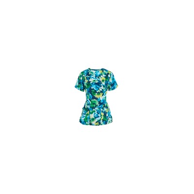 Jockey Scrubs Interpretations Sea Blue Print Top