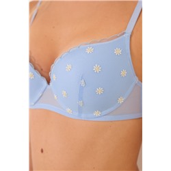GORGEOUS Sujetador push up tul bordado azul