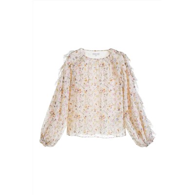 Blusa de seda Beige