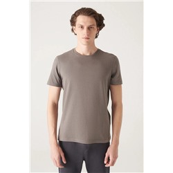 Avva, Erkek Antrasit %100 Pamuk Nefes Alan Bisiklet Yaka T-shirt E001000