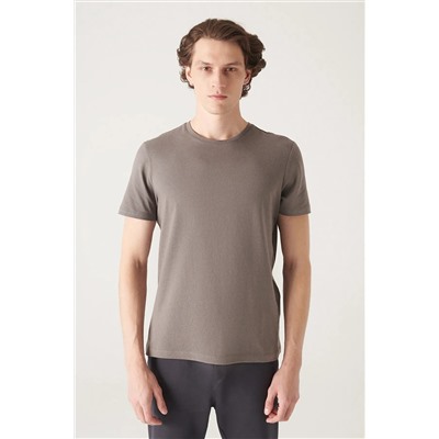 Avva, Erkek Antrasit %100 Pamuk Nefes Alan Bisiklet Yaka T-shirt E001000