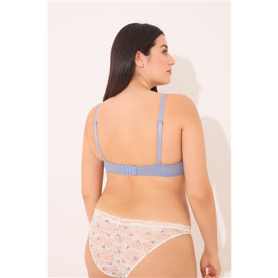 GORGEOUS Sujetador push up relleno encaje tul plumeti azul