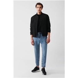 Avva Erkek Açık Mavi Random Yıkama %100 Pamuk Carrot Fit Jean Pantolon E003548