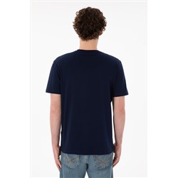 Erkek Regular Fit  V Yaka Lacivert Basic Tişört