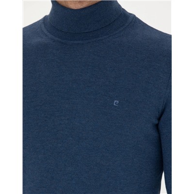 İndigo Melanj Slim Fit Basic Kazak