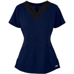 Grey's Anatomy Scrubs Modern Color Block Notch Neck Top