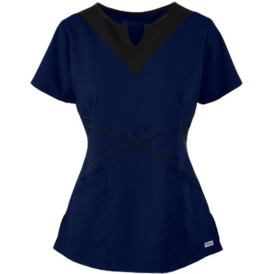 Grey's Anatomy Scrubs Modern Color Block Notch Neck Top