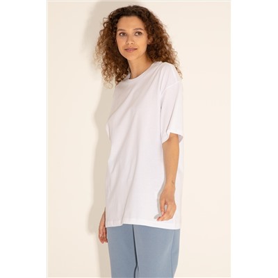 Erkek Comfort Fit Bisiklet Yaka Beyaz Tişört