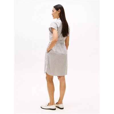Stripe Dolman-Sleeve Shirtdress