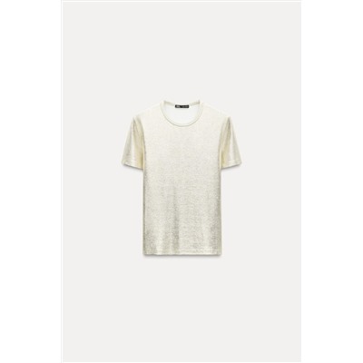 RIBBED METALLIC T-SHIRT