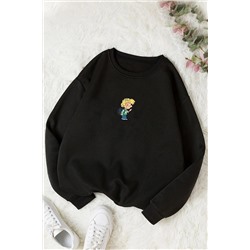 uyguntarzUnisex Cedric Üzümlü Kekim Baskılı Bisiklet Yaka Sweatshirt