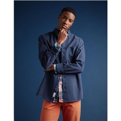 Pocket Denim Shirt, Men, Dark Blue
