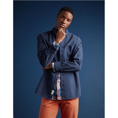 Pocket Denim Shirt, Men, Dark Blue