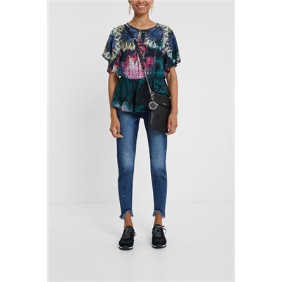 Blusa fruncido cintura