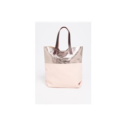 Bolso shopper de piel Alon Dorado y rosa empolvado