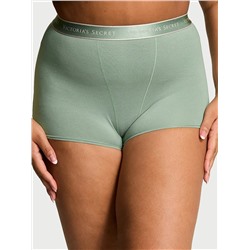 Logo Cotton High-Waist Boyshort Panty