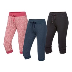 CRIVIT® Sweatcapri Damen, mit seitlichen Eingrifftaschen, mit Baumwolle