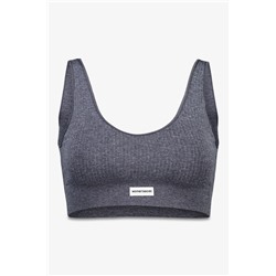 Top canalé seamless gris