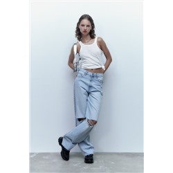 JEANS TRF WIDE LEG ROTOS
