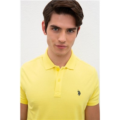 Erkek Sarı Basic Polo Yaka Tişört