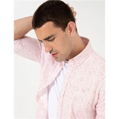 Kiremit Slim Fit Uzun Kollu Gömlek