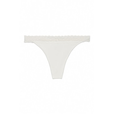 Tanga tira encaje blanco