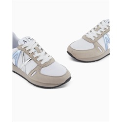 Microfiber sneakers with logo