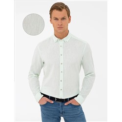 Açık Yeşil Regular Fit Uzun Kollu Gömlek