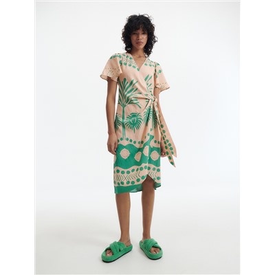 Viskose Kleid mit Muster