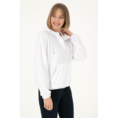 Kadın Beyaz Sweatshirt
