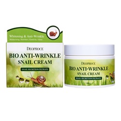 DEOPROCE BIO ANTI WRINKLE SNAIL CREAM Крем для лица против морщин с муцином улитки 100г