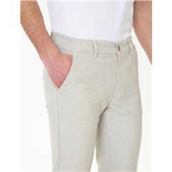 Vizon Slim Fit Beli Lastikli Kanvas Pantolon