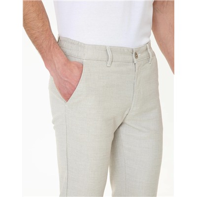 Vizon Slim Fit Beli Lastikli Kanvas Pantolon