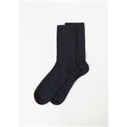 Kurze Herrensocken in Rippstrick mit Punktemuster
