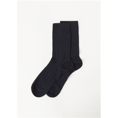 Kurze Herrensocken in Rippstrick mit Punktemuster
