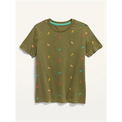 Vintage Short-Sleeve Printed Tee for Boys