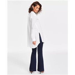 Women's Roll-Tab Button-Down Long Blouse, Created for Macy's