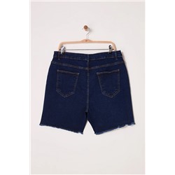 Açık Mavi Yüksek Bel Esnek Skinny Denim Şort & Bermuda TBBSS22AP0008