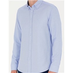Açık Mavi Slim Fit Uzun Kollu Gömlek