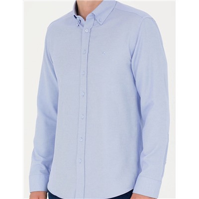 Açık Mavi Slim Fit Uzun Kollu Gömlek