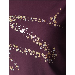 Нарядная футболка с блестящим принтом